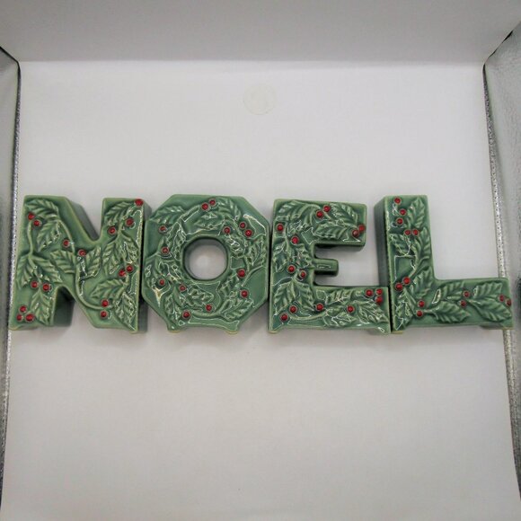 Lipper & Mann Creations Ceramic NOEL Candle Holders - Picture 12 of 15